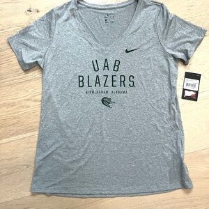 NWT- Nike UAB Blazers Gray V-Neck Tee